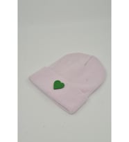 Moxxo Sevgililer Günü Özel Koleksiyonu Yeşil Kalp Figürlü Sarı Renk Unisex Erkek/Kadın Bere (Pembe)