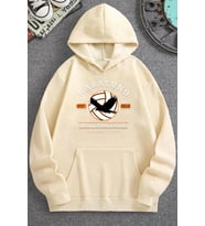 Unisex Karasuno Baskılı Sweatshirt (Bej)