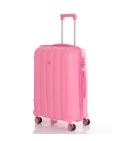 MÇS Orta Boy Kırılmaz Silikon Seyahat Valizi Bavulu V305 (Pembe)