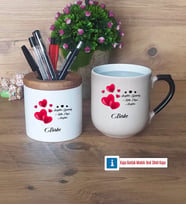 Sevgililer Günü Hediyesi Kalemlik, Kupa Bardak T Kişiye Özel Hediye (Model 2)