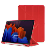 Microsonic Samsung Galaxy Tab S9 FE+ Kılıf Origami Pencil Siyah (Kırmızı)