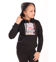 Toontoy Kız Çocuk Baskılı Sweatshirt (Siyah)