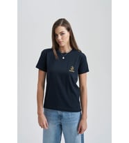 Beginning Composition Kadın Nakış T-Shirt (Lacivert)