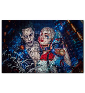 Cakapuzzle Harley Quinn ve Joker İllüstrasyon  Puzzle Yapboz MDF (Ahşap) (1000 Parça)