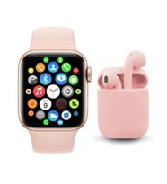 Akıllı Saat T700S + Airpods Kablosuz Kulaklık İkili Set Ios Android Uyumlu (Pembe)