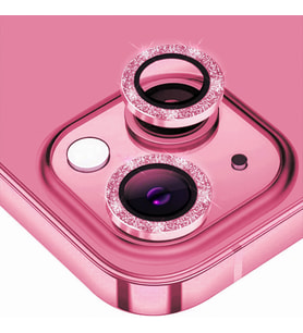 ALLY iPhone 14-14 Plus Diamond Taş İşlemeli Alüminyum Alaşımlı Kamera Lens Koruyucu (Pembe)