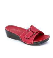 Trendyshose 16904 Kadın Anatomıc Taban Mineli Günlük Terlik (Kırmızı)