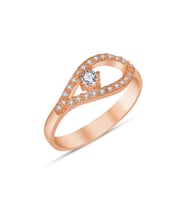 925 Ayar Gümüş Yüzük Zirkon Taşlı Altın,Rose,Beyaz Renk Seçenekleriyle (Rose)