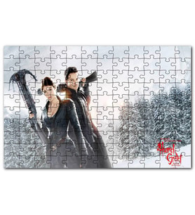 Cakapuzzle Fantezi Gretel Hansel Avcılar Silah Kış Cadı Puzzle Yapboz MDF(Ahşap) (1000 Parça)