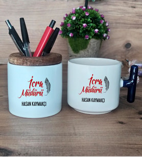 İcra Müdürü Hediye Sepeti Kupa Bardak T Kulplu, Kalemlik Hediyeleri İcra Müdürüne Hediye (Model 2)