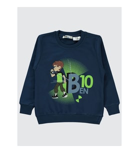Ben 10 Erkek Çocuk Uzun Kol Sweatshirt 2-5 Yaş Gri (Lacivert)