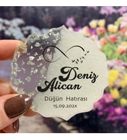 Epoksi Magnet Hediyelik - ETİKET DEĞİLDİR!! - Sonsuzluk Tasarım - Düğün, Nişan Hatırası (Gümüş)
