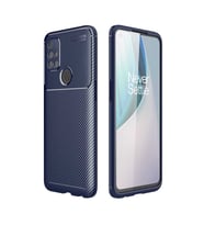 One Plus Nord N10 5G Kılıf Karbon Silikon Case (Lacivert)