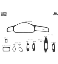Meriç® Subaru Legacy Ön Torpido Kaplama Maun 10 Parça 1999-2004 (Karbon)
