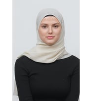 Kadın Pratik Kırışık Krinkıl Mira Tesettür Şal (Krem)