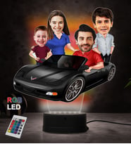 Doğum Günü Hediyesi,Sevgiliye Hediye, Kişiye Özel Fotoğraflı Mutlu Aile Tablosu Karikatür 3D Led Lamba (RGB)