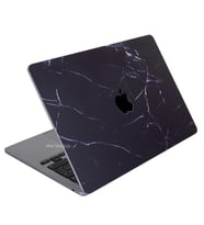 McStorey Macbook Pro M1-M2 Kılıf A2338 ile Uyumlu Koruyucu Sticker Laptop Kaplama Marble14 (Siyah)