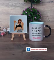 Motto Yeni Bir Ben Fotoğraflı Dekoratif Taş, Kupa Bardak Beyaz Hediye (Model 9)