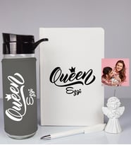 Kişiye Özel Defter Kalem Matara Ve Fotoğraflı Notluk Seti 93533 (Beyaz)