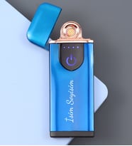Kişiye Özel Elektronik USB Şarjlı Çakmak (Mavi)