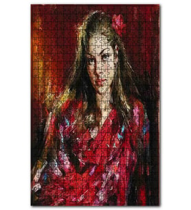 Cakapuzzle Kırmızı Kıyafetli Çingene Kızı Puzzle Yapboz MDF (Ahşap) (500 Parça)