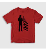 Presmono Unisex Çocuk Beyaz Tuxedo Film James Bond T-Shirt 258470tt (Kırmızı)