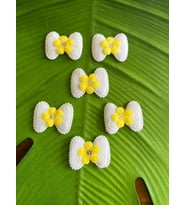 4X3 CM 6 ADET KABARTMA FİYONK ARMA APLİKE DİKİŞ AKSESUARI (Sarı)