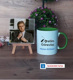 Öğretim Görevlisi Fotoğraflı Dekoratif Taş, Kupa Bardak Beyaz Hediye Öğretmenler Günü Hediyesi (Model 14)