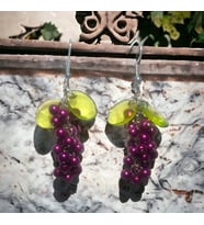 Crystal Atelier İnci Düşler Doğal İnci Tasarım Aesthetic Soft Vibes Vintage Etnik Otantik Salkım Sallantılı Kombin Tasarım Hediyelik Üzüm Kadın Küpe (Mor)
