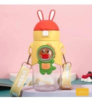 Çılgıntrend Sevimli Tavşan Çocuk Okul Matara Su Şisesi 600 ml (Sarı)