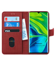 Microsonic Xiaomi Mi Note 10 Pro Kılıf Fabric Book Wallet (Kırmızı)
