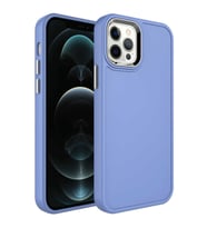 Uyumlu Model Apple iPhone 12 Pro Max Kılıf Kamera Çerçeveli Arka Kısmı Temizlenebilir Kapak (Leylak)