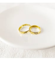 Kişiye Özel 925 Ayar Gümüş Çift Harf Tarih Yüzük (Gold)