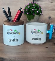 Bankacı Hediye Sepeti Kupa Bardak T Kulplu, Kalemlik Hediyeleri Bankacıya Hediye Bankacılar Günü Hediyesi (Model 3)