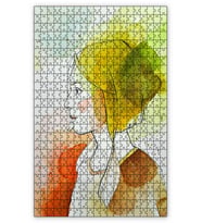 Cakapuzzle Suluboya Kız Profili Puzzle Yapboz MDF (Ahşap) (500 Parça)