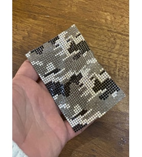 ÜTÜ İLE YAPIŞAN LEOPAR DESENLİ PLAKA ARMA KESİLEBİLİR APLİKE 10X6 CM (Siyah)