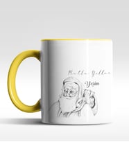 Kişiye Özel Noel Baba Mutlu Yıllar Tasarımlı Siyah Kupa (Sarı)