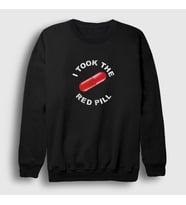 Presmono Unisex Beyaz I Took The Red Pill Ideology Sweatshirt 447981tt (Siyah)