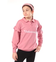 Toontoy Kız Çocuk Nakışlı Sweatshirt (Gül Kurusu)