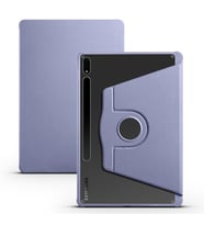 Galaxy Tab S7 Plus T970 Kılıf Termik Kalem Bölmeli Dönebilen Standlı Kılıf (Koyu Gri)