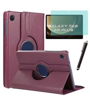 Samsung Galaxy Tab A9 Plus Kılıf Ekran Koruyucu Kalem Set (Mor)