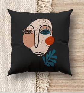 BK Gift Modern Art Tasarımlı Premium Kumaş Siyah Kırlent Yastık, Ev Hediyesi, Ev Dekorasyonu, Dekoratif Hediye (Model 3)