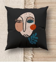 BK Gift Modern Art Tasarımlı Premium Kumaş Siyah Kırlent Yastık, Ev Hediyesi, Ev Dekorasyonu, Dekoratif Hediye (Model 3)