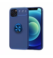 Uyumlu Model Apple iPhone 13 Kılıf Yüzüklü Magnetli Ravel Case (Mavi)
