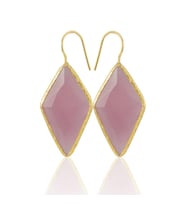 Kadir Jewellery 22 Ayar Altın Kaplama Vintage Küpe -El İşçiliği Ve Hipoalerjenik Küpe (Pembe)