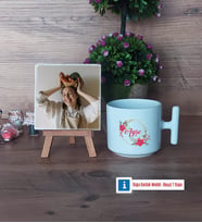 İsme Özel Doğum Günü Hediyesi Fotoğraflı Dekoratif Taş, Kupa Bardak Beyaz Hediye (Model 12)