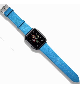 Apple Watch 10/11 42mm-38/40/41mm Kordon Deri Hermes Kordon 2/3/4/5/6/se/7/8/9 (Mavi)