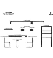 Meriç® Chrysler Grand Cherokee Ön Torpido Kaplama Maun 9 P. 1992-1996 (Karbon)