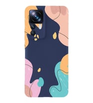PrintiFy Xiaomi Mi 12T Pro Uyumlu Lansman Kılıf Karışık Renkler Tasarımlı İçi Kadife Kapak (Lacivert)