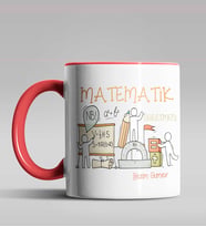 Kişiye Özel Matematik Öğretmeni Tasarımlı Siyah Renk Kupa 16 (Kırmızı)